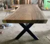  Product image 10 of the product “Natural wood table suar with metal legs X-style, 304cm length, 115cm width, 83.5cm height. Table top 7cm thickness ”